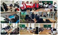 برگزاری اردوی مشترک جهادی ویزیت رایگان بسیج جامعه پزشکی و هلال احمر  در روستای نیر 